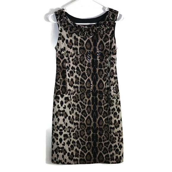 MSK Petite Leopard Print Dress - Picture 1 of 14